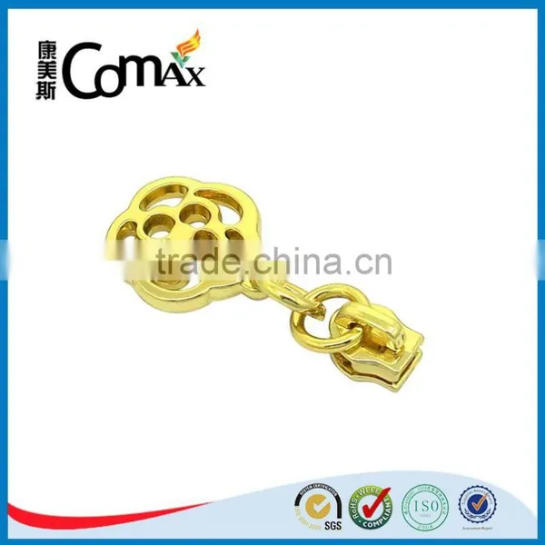 Flower Shape Custom Gold Simple Metal Zipper Puller for Clothing photo-2