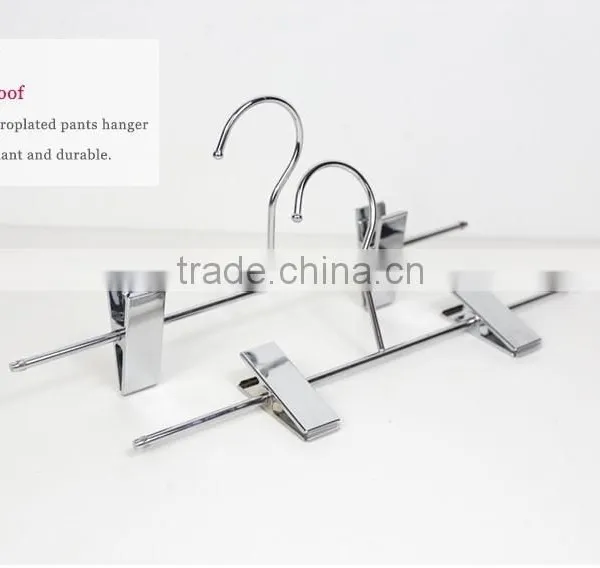 New Design Beautiful Silver Color Metal Pants Hanger With Clips photo-2