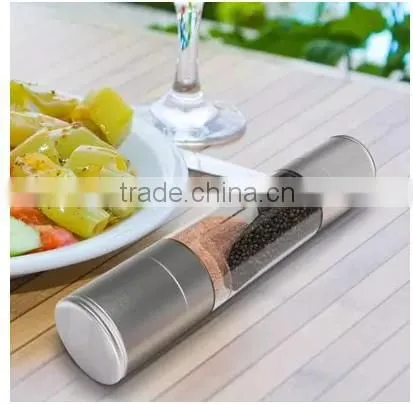 Adjustable Ceramic Grinding Mechanism Stainless Steel Salt and Pepper Grinder Set 2 in 1 Salt and Pepper Mill Set photo-3