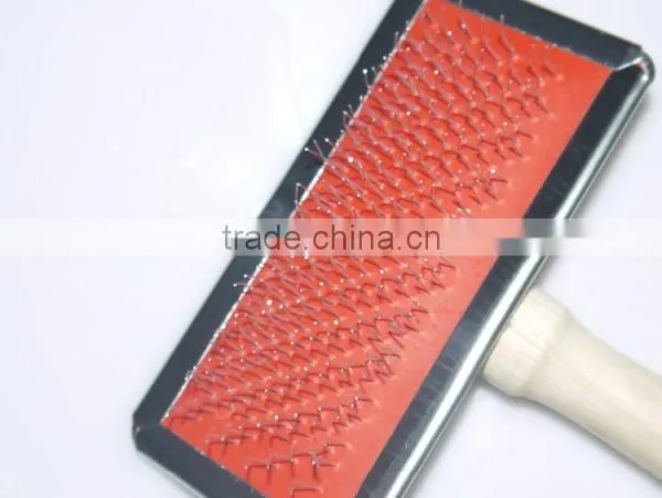 Pet Grooming Tool Wooden Dog Slicker Brush photo-2