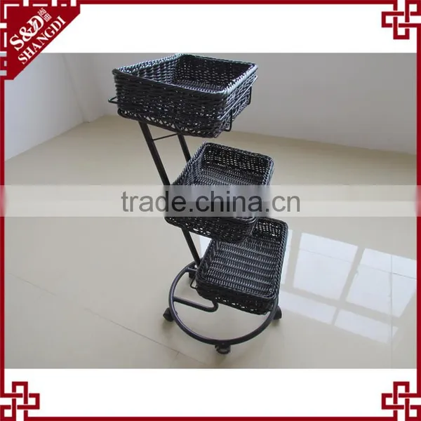 Top Quality Eco-friendly 3 Tier Bread Racks Rectangular Display Basket photo-3