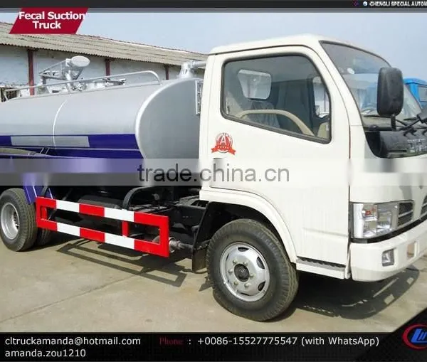 Dongfeng 4*2 95hp Small 4000-5000 Liter Vacuum Tank Truck Vacuum Truck Sale Vacuum Tankers for Sale photo-3
