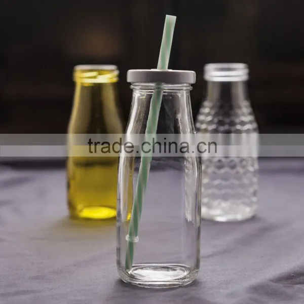 Scale Clear Glass Milk Bottle Spray Color Translucent Glass Milk Bottle photo-4
