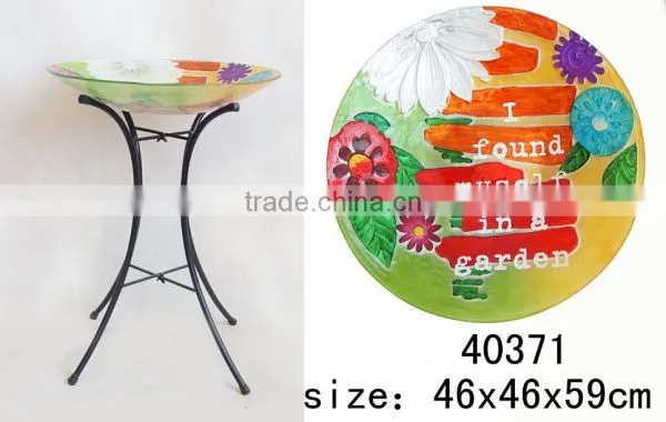 Dragonfly Bird Bath Bowl With Metal Stand for Bird Applicatigon photo-3