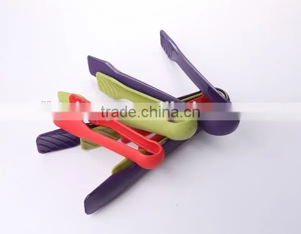 High Quality 3-Piece Leaves Shaped Plastic Food Tongs Set photo-4