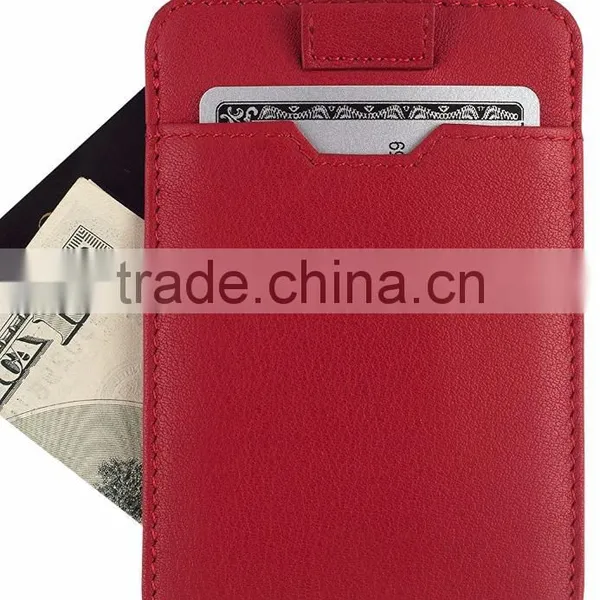 Italian Leather Ultra Thin Card Holder Slim Card Sleeve Wallet With RFID Protection photo-5