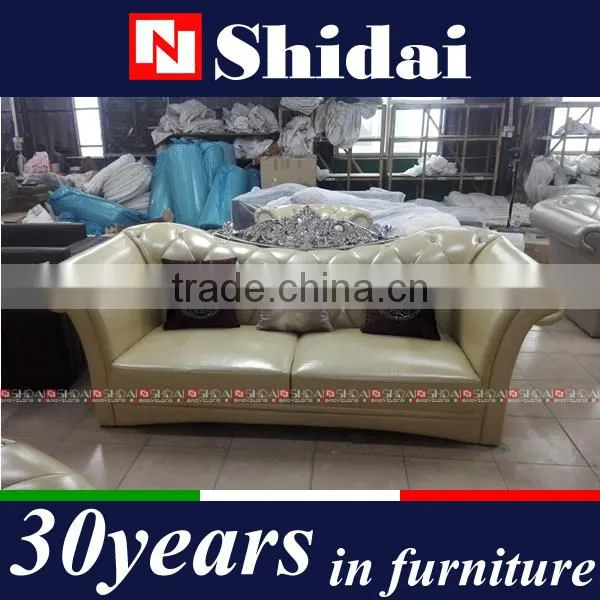 White Antique French Leather Sofa 996 photo-5
