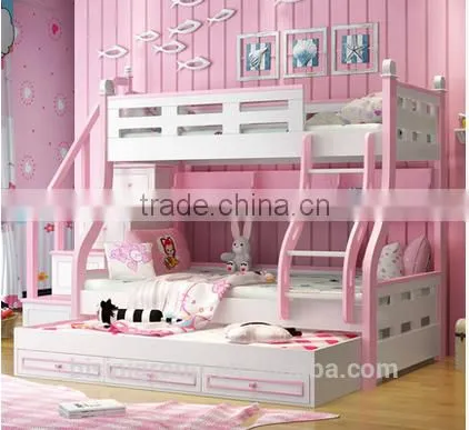 Color Life Mini Children Kid Bed Furniture Wooden Bunk Bed Set for Twins Bedroom Room photo-3