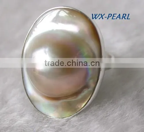 Fashion Lady Pearl Ring Bowl Ring Tahitian Pearl Ring photo-2
