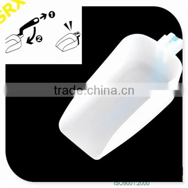 White Mini Handy Foldable Plastic Ice Scoop, OEM Plastic Scoop Buffet Bar Pet Food Scoop, OEM Plastic Ice Scoops Manufacturer photo-2