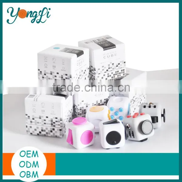 With Box!10 Color Fidget Cube Children Desk Toy Adults Stress Relief Cubes Toys photo-2