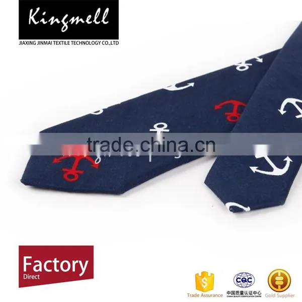 Custom Boat Anchor Printed Private Label Ties Cotton Men's Ties photo-4