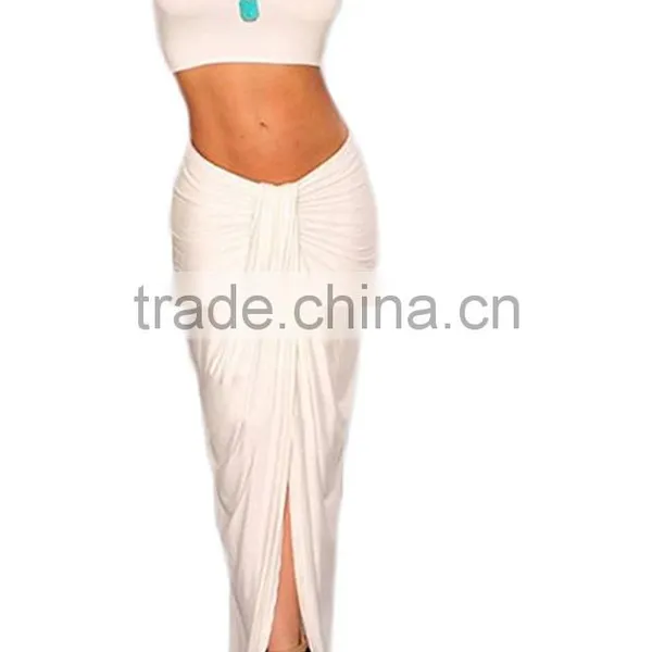 Pictures of Long Skirts and Tops for Women's Sexy 2 Pieces Tank Tops Bodycon Maxi Skirt photo-2