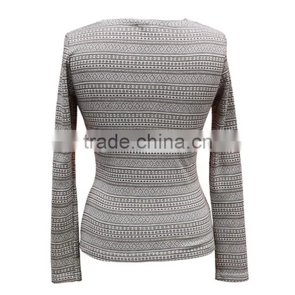 Autumn New Women Casual Long Sleeve Round Collar Cotton Tops and Blouse photo-2