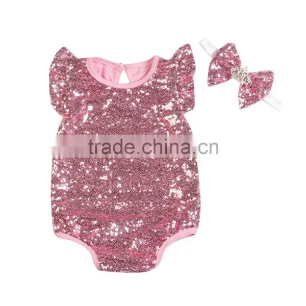 Hot Sale New Style Romper Baby Girl's Full Sequin Romper, Pretty Baby One pc Clothing photo-3