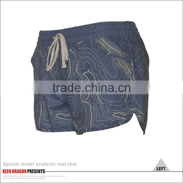 Manufacture Customer Design Summer Wear Girl's Shorts Womens Beach Swim Shorts photo-3
