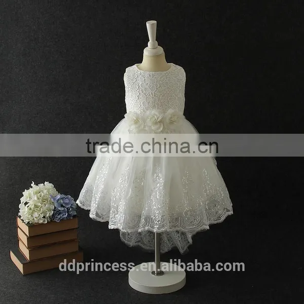 Summer Hot Selling Party Dress for 2-12 Years Old Girls Sequines Pink White Wedding Dress photo-2
