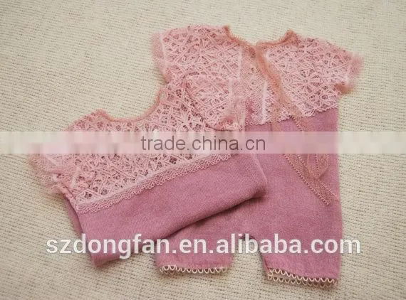 2017 Baby Frock Designs Newborn Baby Clothes Lilac Lace Baby Romper photo-3
