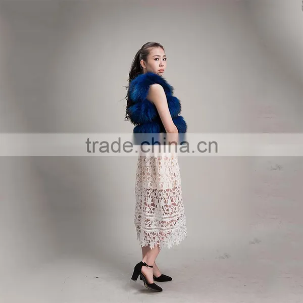 Myfur Fashion Style Winter Real Fur Waistcoat Short Dyed Color Raccoon Fur Vest photo-4