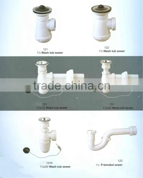 White Plastic Basin Drain Pipe Sewer Pipe