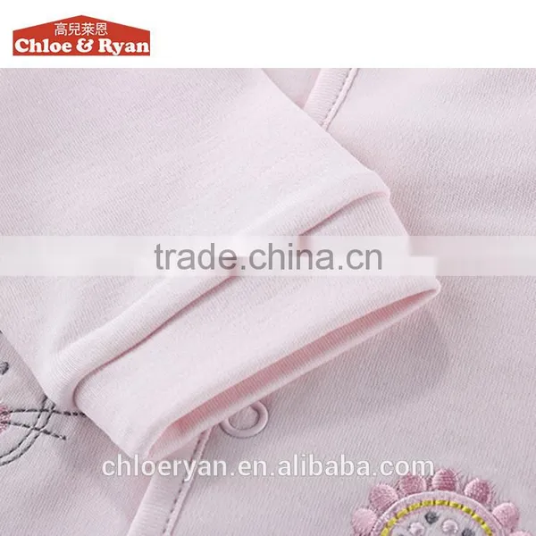 100% Cotton Long Sleeve Clothes Baby Girl Sleep Pink Infant Wear photo-4