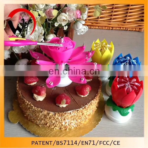 Rotating Music Flower Fancy Birthday Cake Candles photo-3