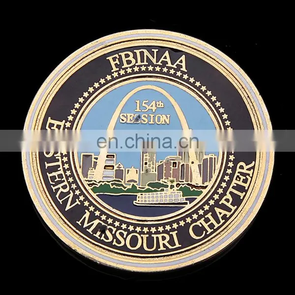 High Quality Customzied Gold Plated Color Filled in Glorious Building Coin photo-2