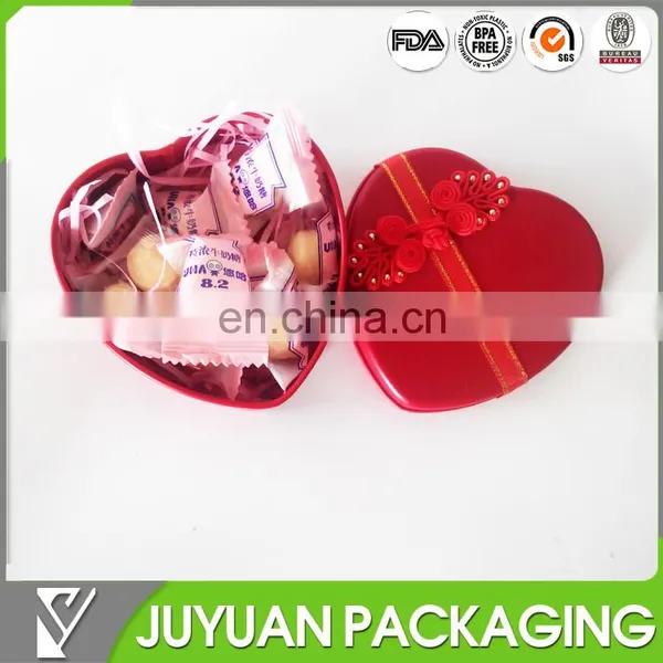 China Tin Box Company's Red Colored Heart Shape Empty Metal Tin Candy Box Wholesale as Wedding Gift Tin photo-2