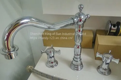 Brass Three Holes Mounted Kitchen Mixer photo-2