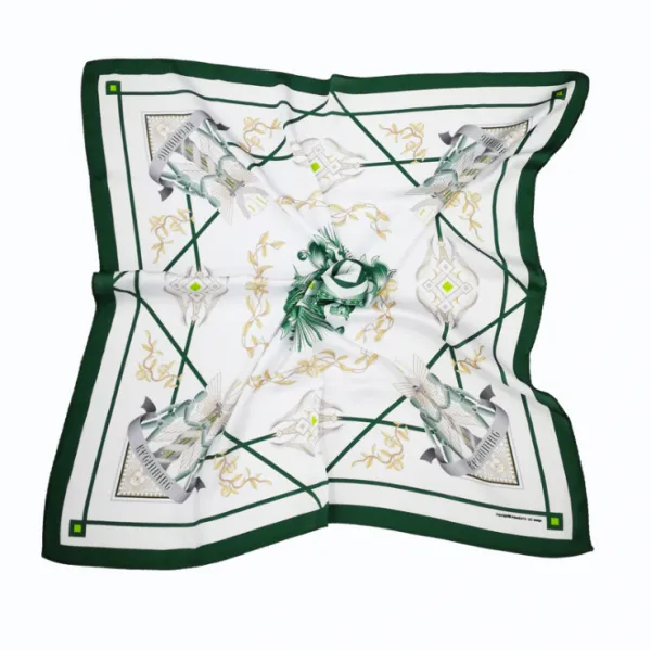 Custom Digital Satin Printed Hand Rolled Hem Silk Women Scarves 2019
