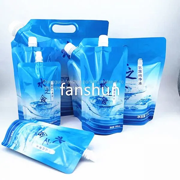 500ml2.5l5l Drinking Water Packaging Bag Purified Water Standing Plastic Aseptic Bag High Barrier Water Suction Nozzle Bag
