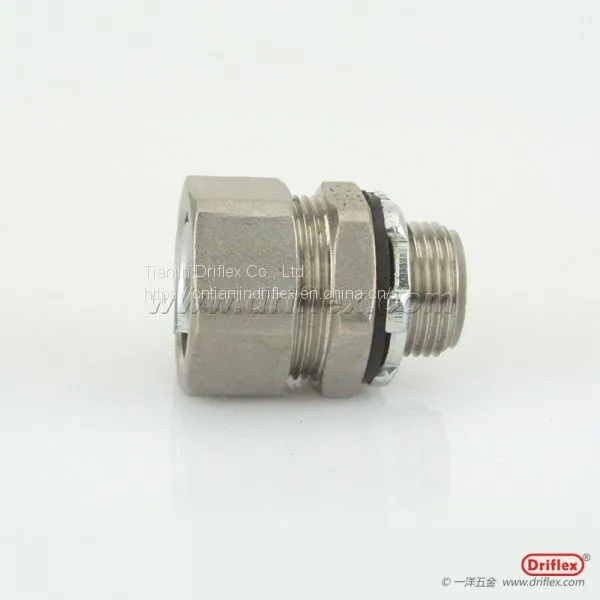 NPT 1 1/2 INCH STAINLESS STEEL 304 STRAIGHT FLEXIBLE CONDUIT CONNECTOR