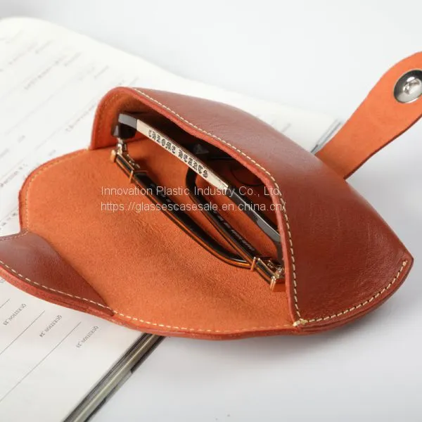 Hand-made 100% Purity Leather Eyeglasses Case; Vintage, Crush-resistant Glasses Case photo-2