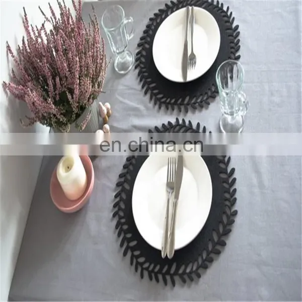 Gray Floral Placemats Wreath Felt Mat Table photo-7