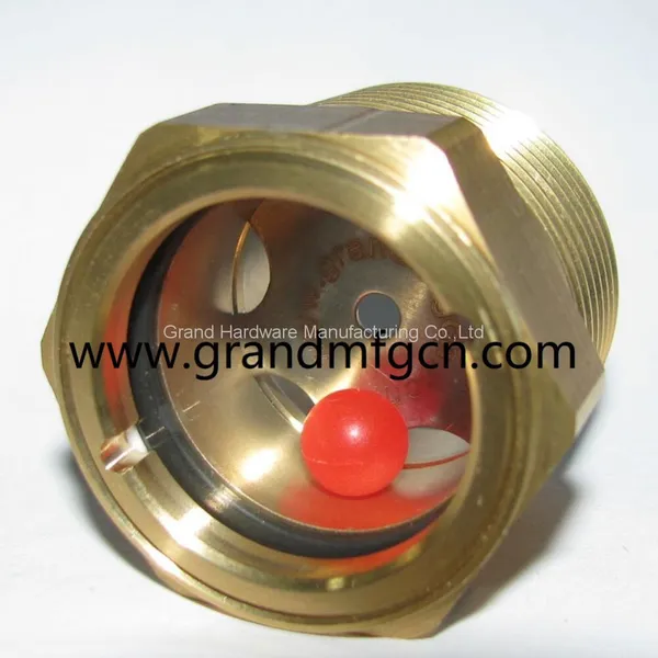 NPT Thread 1/2 Inch Brass Domed Oil Level Sight Glass Window for Radiators photo-5