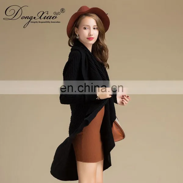 Womens Casual Sweater Cardigan Scarf Collar Long Cardigans Women's Cashmere Sweaters photo-5