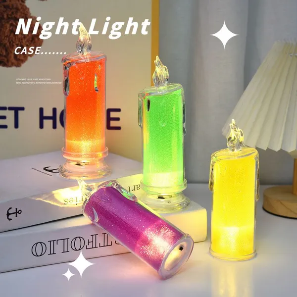 Transparent Candle Lights Twinkling Lights Bedside Restaurant Ambiance Night Lights photo-4