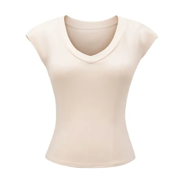 Spicy Girl Sweet Cool Style Big V-neck Collarbone Short Sleeved T-shirt Summer New High Waist Slimming Short Fit Inner Top photo-5