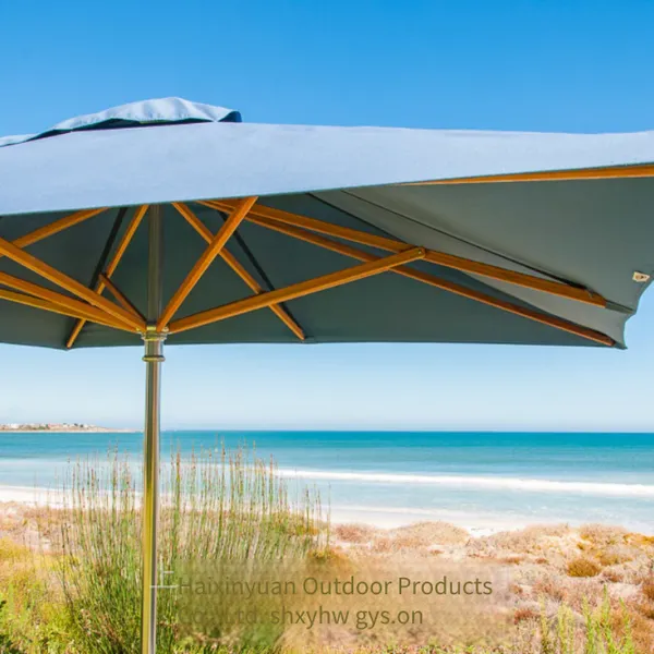 Luxury Patio Umbrella With Aluminum Pole and Solid Wood Rib Design for Home Use, Customized Sun Umbrella photo-2