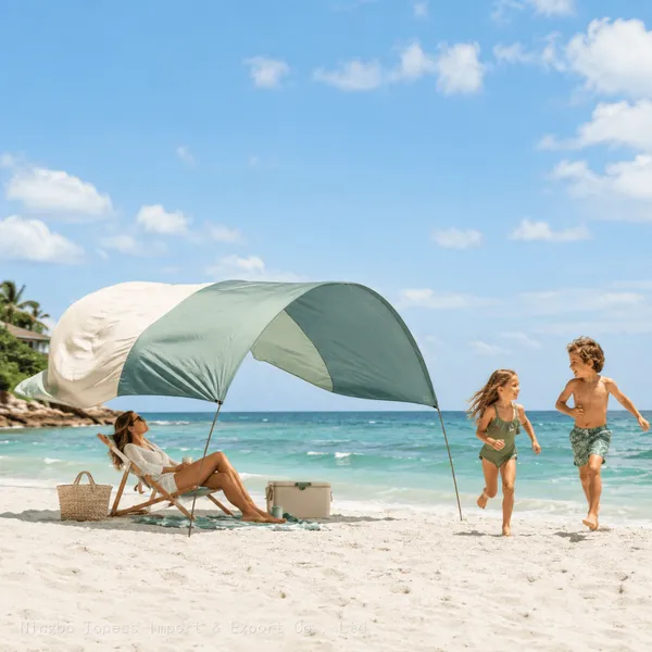 Quiet Canopy Version | Beach Tent | Sets Up in 3 Mins | 150 Sq. Ft. of Shade for up to 8 People | Includes Wind Assist | UPF 50+ Sun Protection
