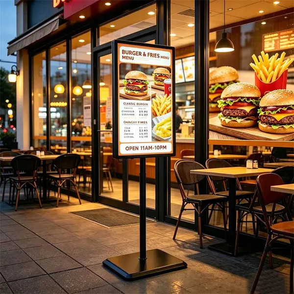 Floor-Stand Single-Pole Smart Digital Signage Multi-Device Cloud Remote Management Display