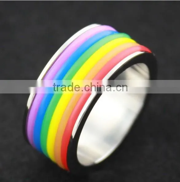 Cheap Wholesale Stainless Steel Rainbow Ring photo-4