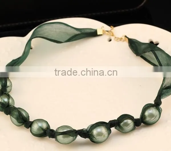 High Quality Popular Beautiful The Bride Jewelry Korea Pearl Wedding Romantic Sweet Jewelry Lace Necklace photo-2
