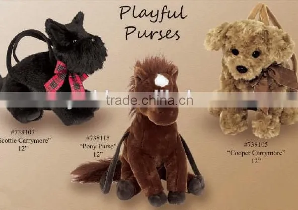 Cute Soft Plush Lifelike Animal Purse/New Design Cuddly Toy Puppy Handbag/Plush Animal Playful Purse photo-3