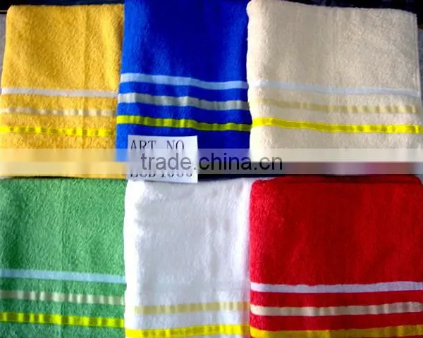 High Quality 100% Cotton Organic Satin Border Bath Towel 100% Cotton photo-6