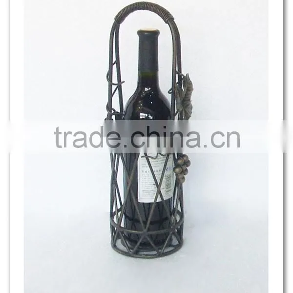 LC-76714 Single Bottle Metal Wine Rack With Leaves photo-2