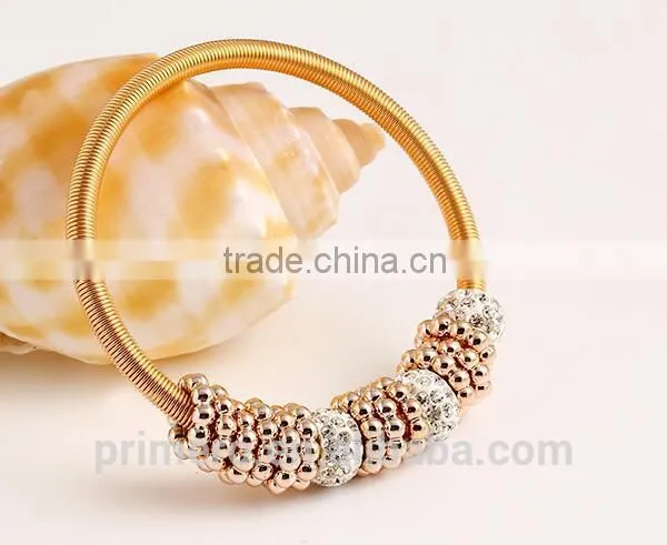 Korean Jewelry Euro-American Multilayer Bangle Shamballa Polymer Clay Bracelets photo-5