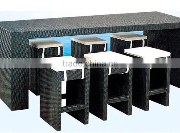 Wicker Bar Table and Chair Set