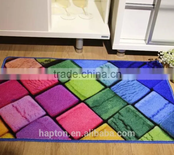 50*80cm Loop Pile Printing Carpet With Anti-slip Backing Latex/tpr Square Design Nylon Printing Mat
