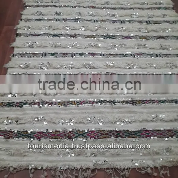 Vintage Moroccan Wedding Blanket 253cm x 158cm